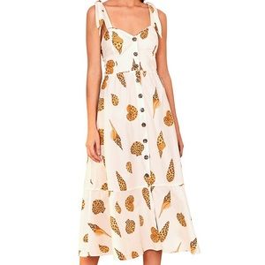 Farm Rio Leopard Shell Midi Dress, Size Small